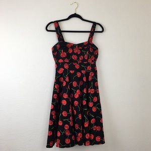 ModCloth Black Cherry Pinup Style Punk Swing Dress